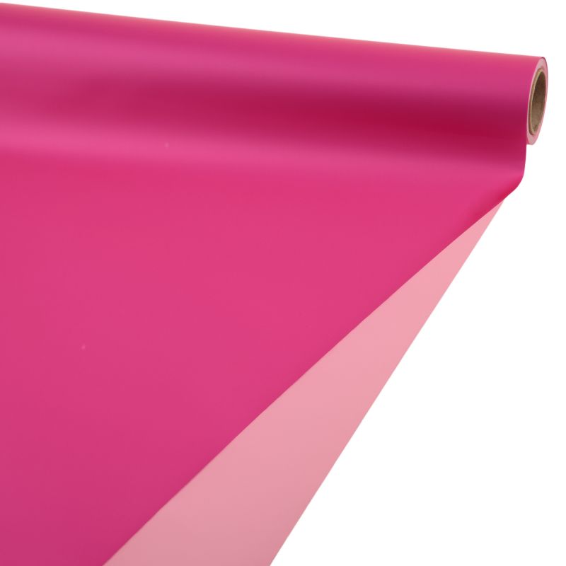 Пленка матовая, 57 смx10 м, 63 mic, двусторонняя, двухцветная Розовый-фуксия